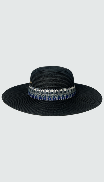 Sombrero Negro Banda Tejida