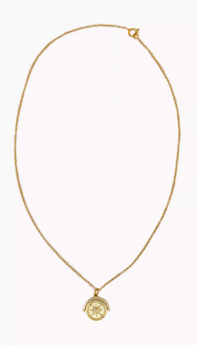 Sun Medal Gold Plated Necklace