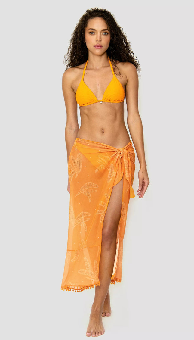 Pareo Estampado Naranja Alma Viajera - Bari, los mejores trajes de baño y Bikinis. Diseño y tecnología juntos.