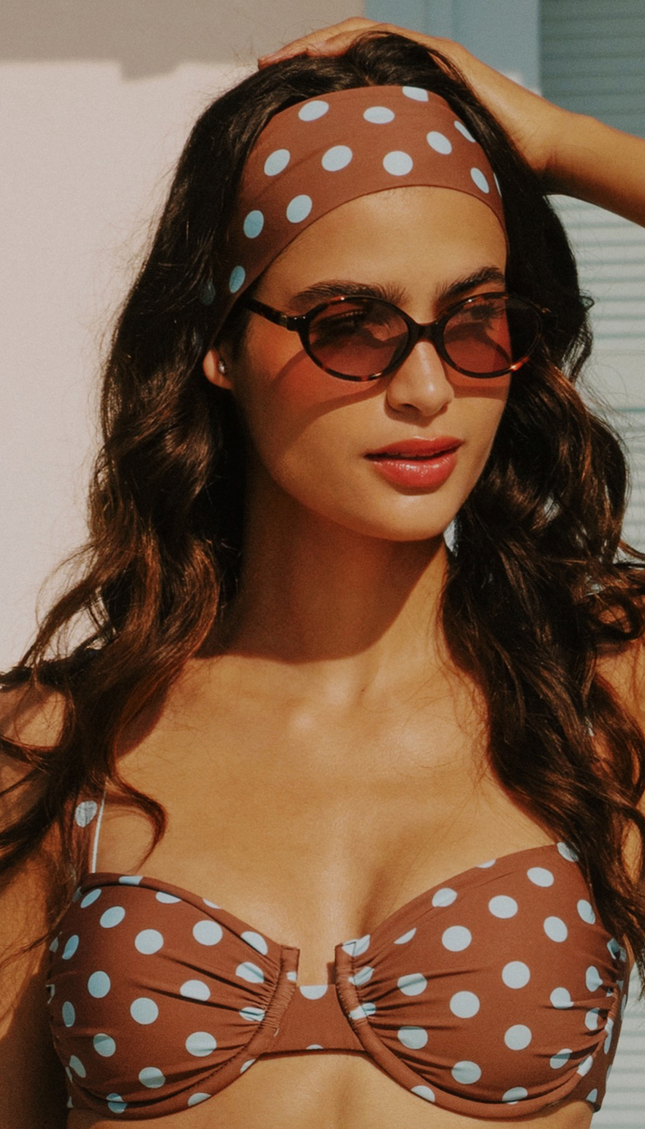 Top de Bikini Café con Lunares, Colección ODISEA