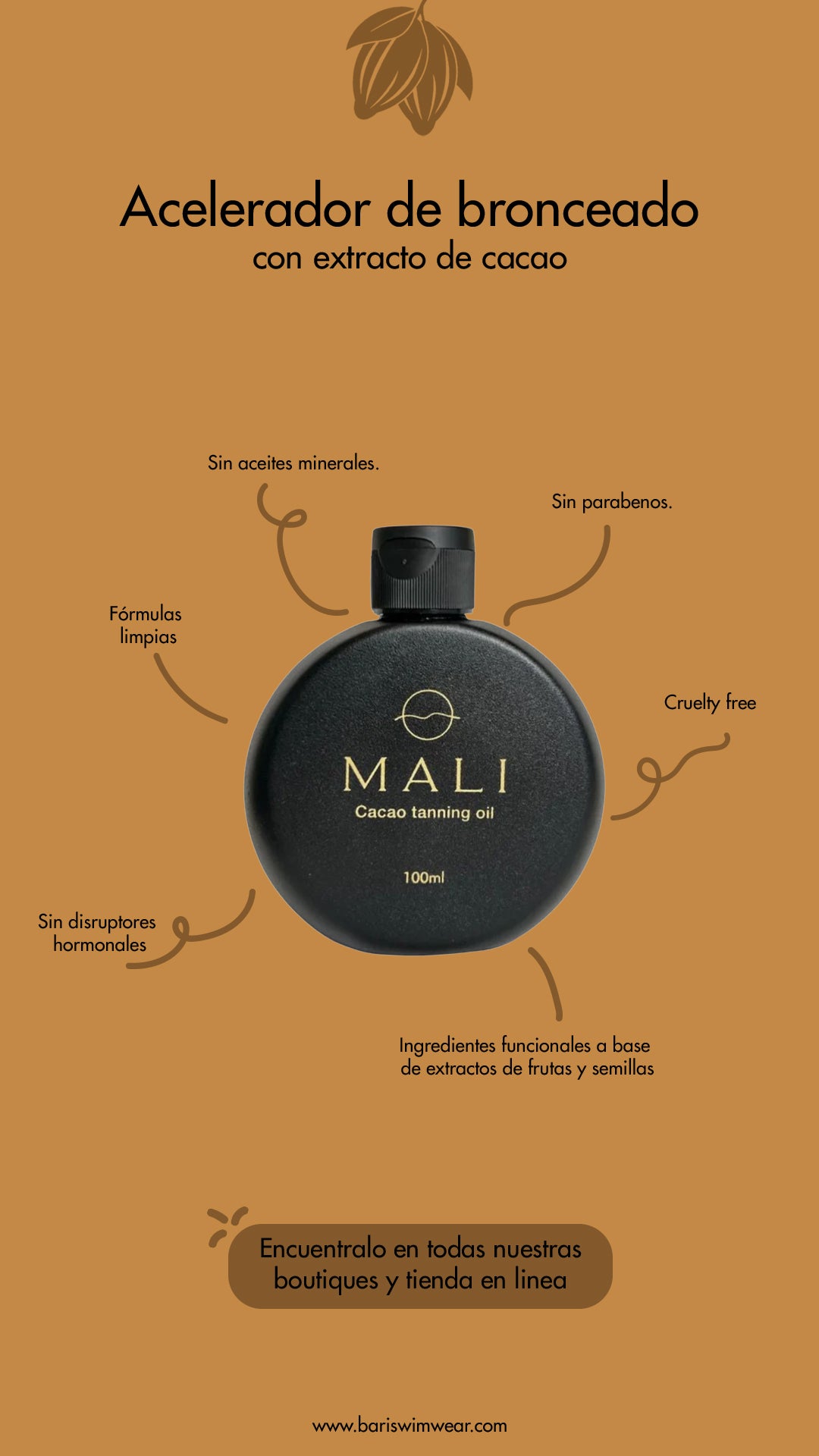 Acelerador de bronceador Cacao Tanning Oil