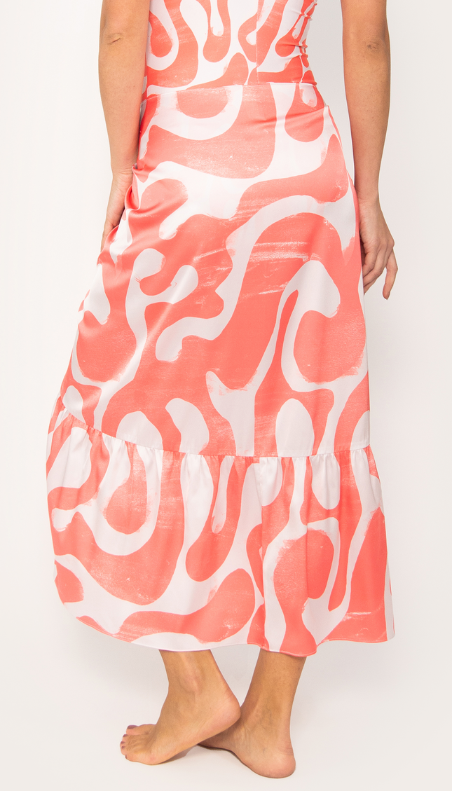 Abstract Dancing Coral, Printed Long Pareo