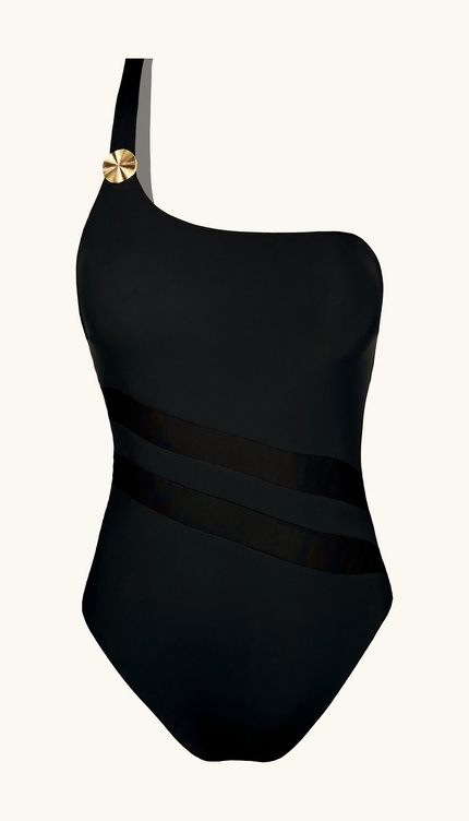 Midnight Control One-Shoulder Full Swimsuit, Alma Frutal Collection