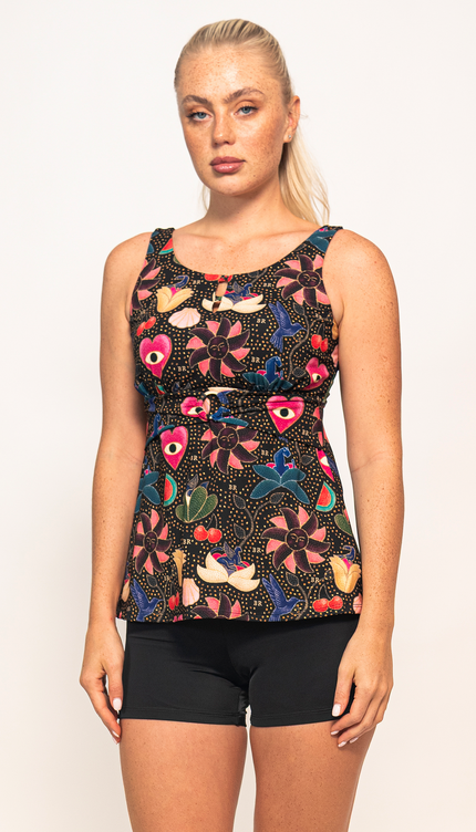 Tankini Short Midnight Garden, Colección Alma Frutal