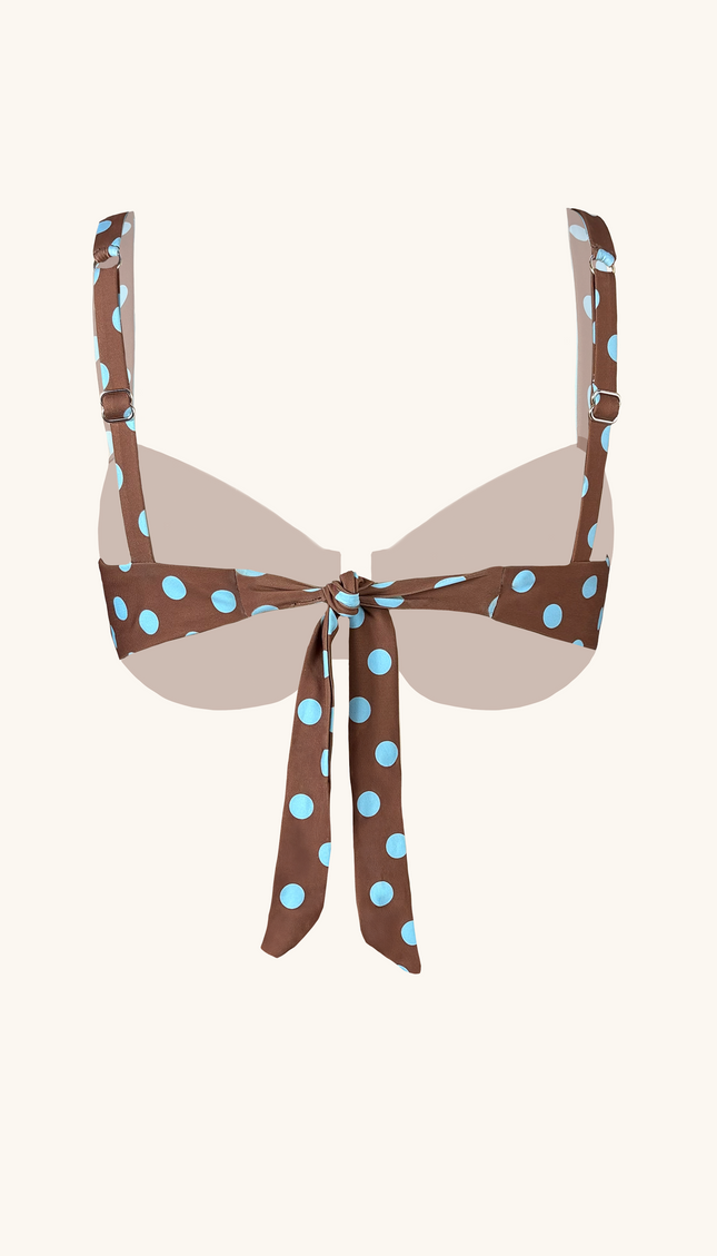 Top de Bikini Café con Lunares, Colección ODISEA