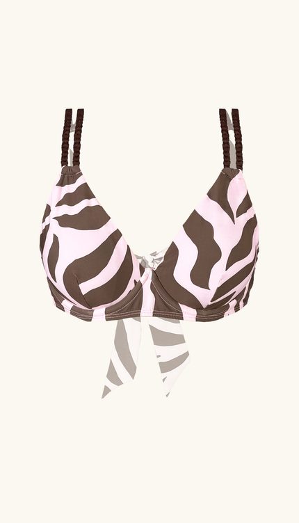 Top de Bikini Animal Print Rosa, Colección ODISEA