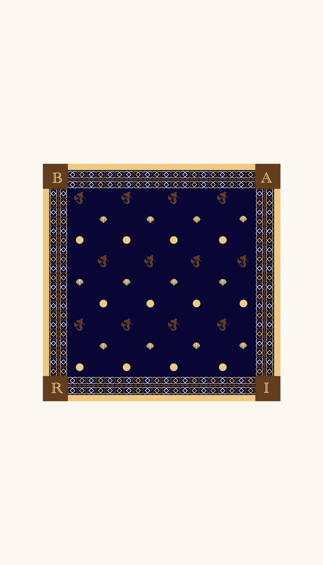 Mascada Estampada Nautical Knots, Colección Alma Frutal