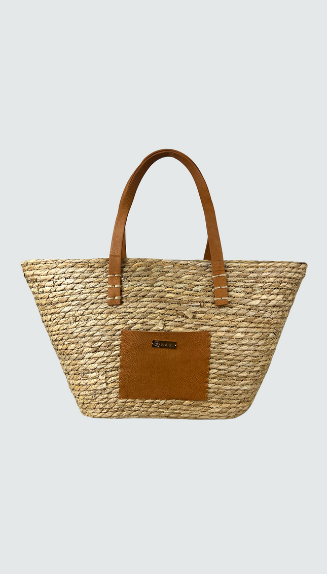 Brown Wicker Beach Bag