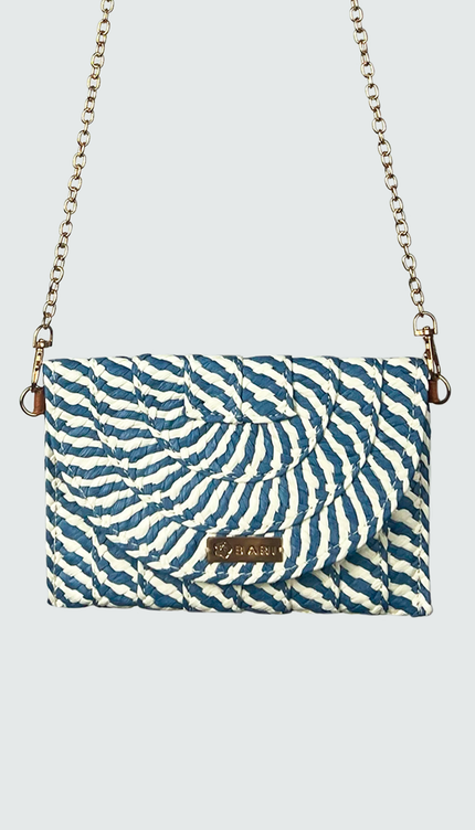 Bolsa de Mano Mimbre Multicolor Pequeña con Cadena