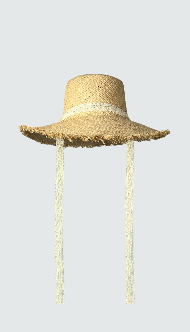 Beige Ribbon Hat