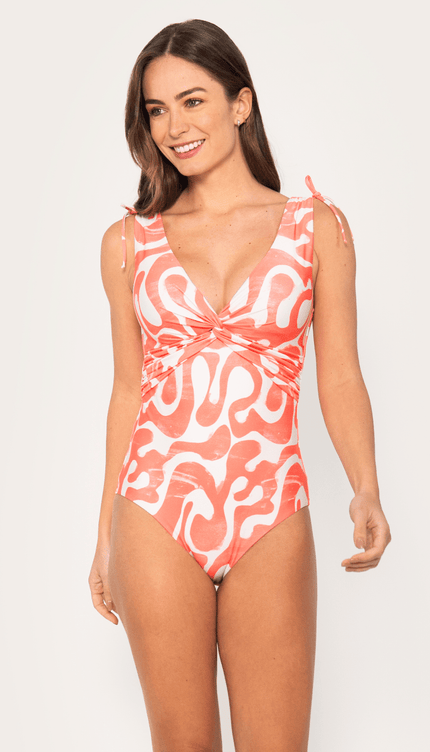 Abstracto Coral Danzante, Traje de Baño Completo Estampado - Bari, los mejores trajes de baño y Bikinis. Diseño y tecnología juntos.