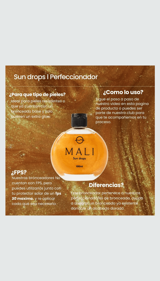 Acelerador de bronceador Mali Sun Drops - Bari, los mejores trajes de baño y Bikinis. Diseño y tecnología juntos.