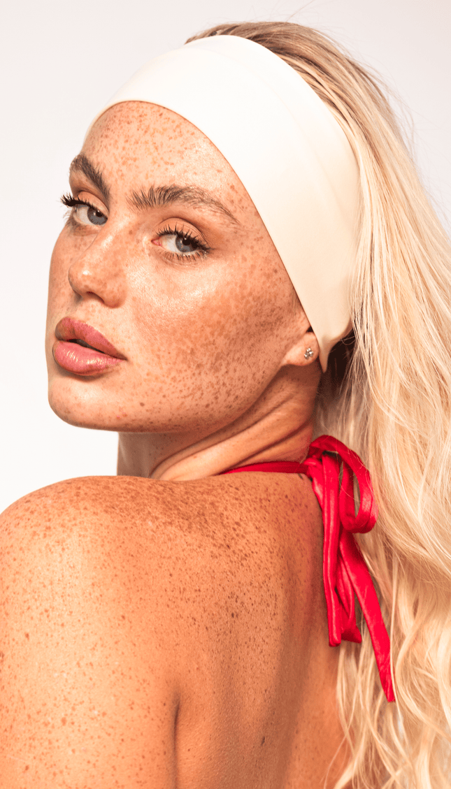 Bandana Crema, Colección Alma Frutal - Bari, los mejores trajes de baño y Bikinis. Diseño y tecnología juntos.