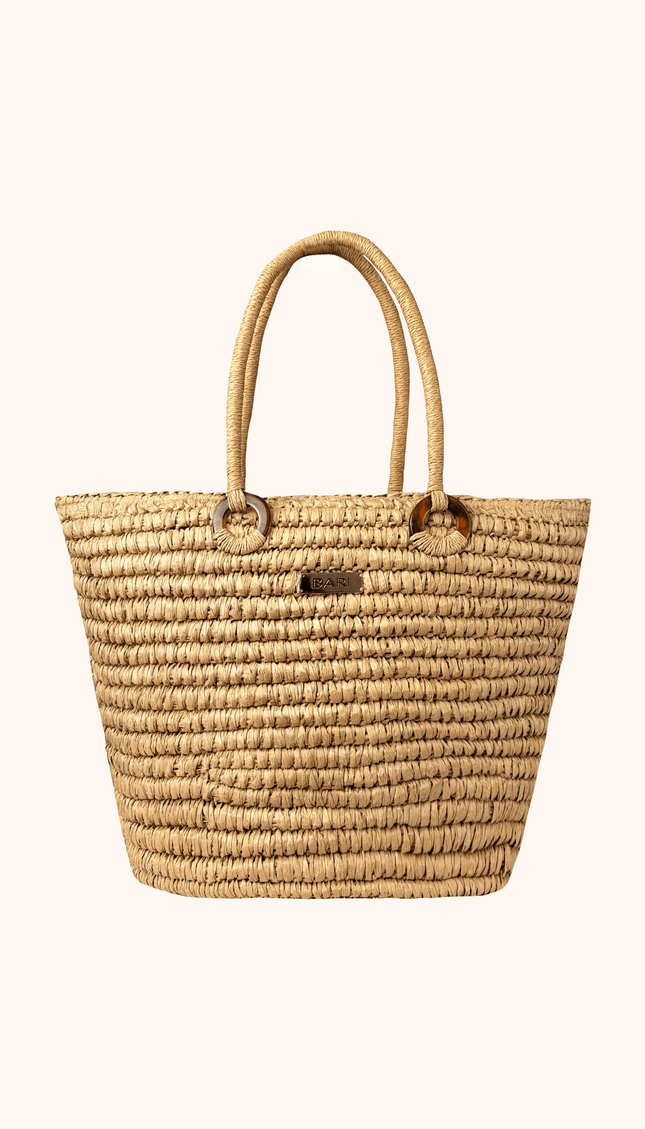 Bolsa de Playa Beige, Colección ODISEA - Bari, los mejores trajes de baño y Bikinis. Diseño y tecnología juntos.