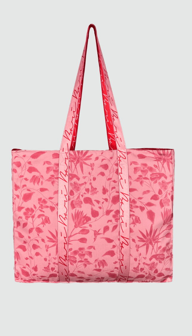 Bolsa Reversible Estampado Floral Bailando Entre Palmas - Bari, los mejores trajes de baño y Bikinis. Diseño y tecnología juntos.