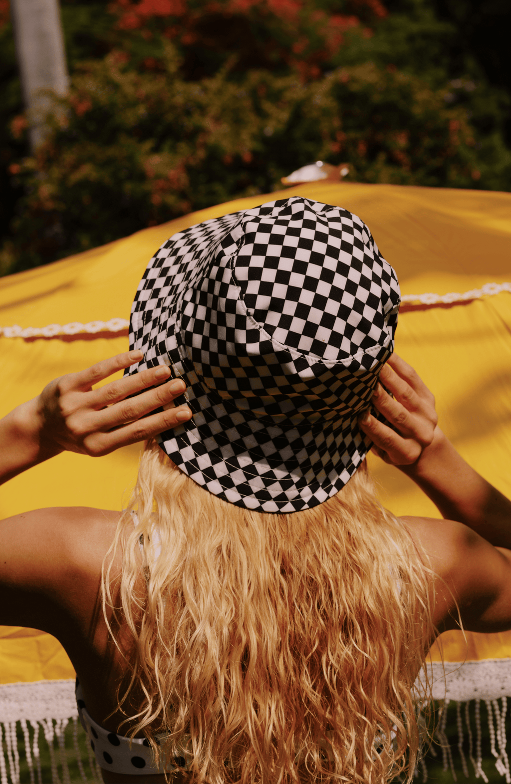 Bucket Hat Cuadros, Colección Limoncello - Bari, los mejores trajes de baño y Bikinis. Diseño y tecnología juntos.