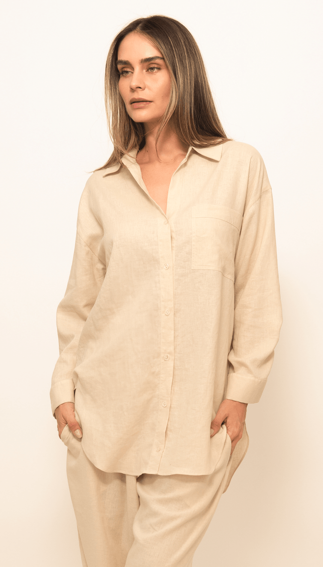 Camisa Manga Larga Arena Lino, Colección Limoncello - Bari, los mejores trajes de baño y Bikinis. Diseño y tecnología juntos.