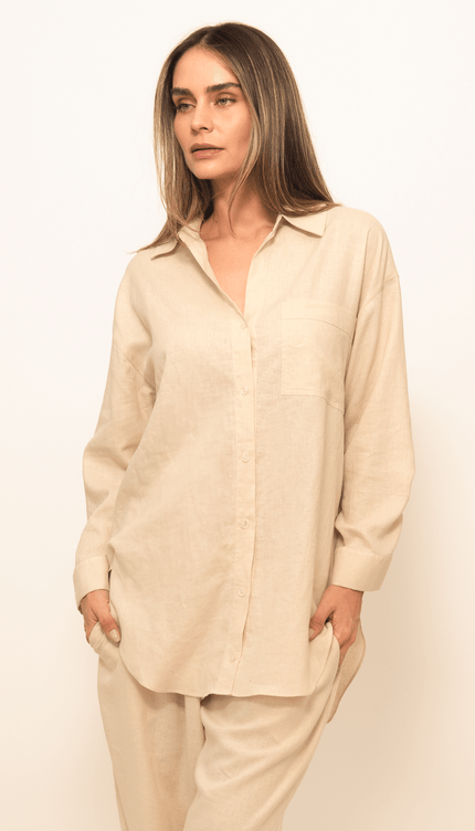 Camisa Manga Larga Arena Lino, Colección Limoncello - Bari, los mejores trajes de baño y Bikinis. Diseño y tecnología juntos.