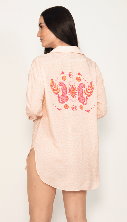 Camisa Manga Larga Estampado Jaguares, Colección Pacifico de Bari Swimwear - Bari, los mejores trajes de baño y Bikinis. Diseño y tecnología juntos.