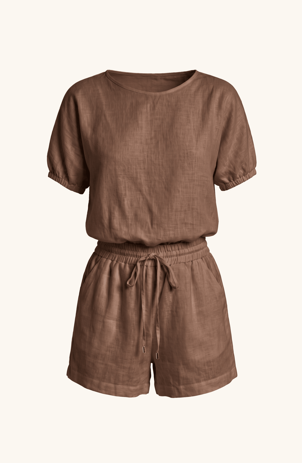 Conjunto Blusa y Shorts Café , Colección Alquimia - Bari, los mejores trajes de baño y Bikinis. Diseño y tecnología juntos.
