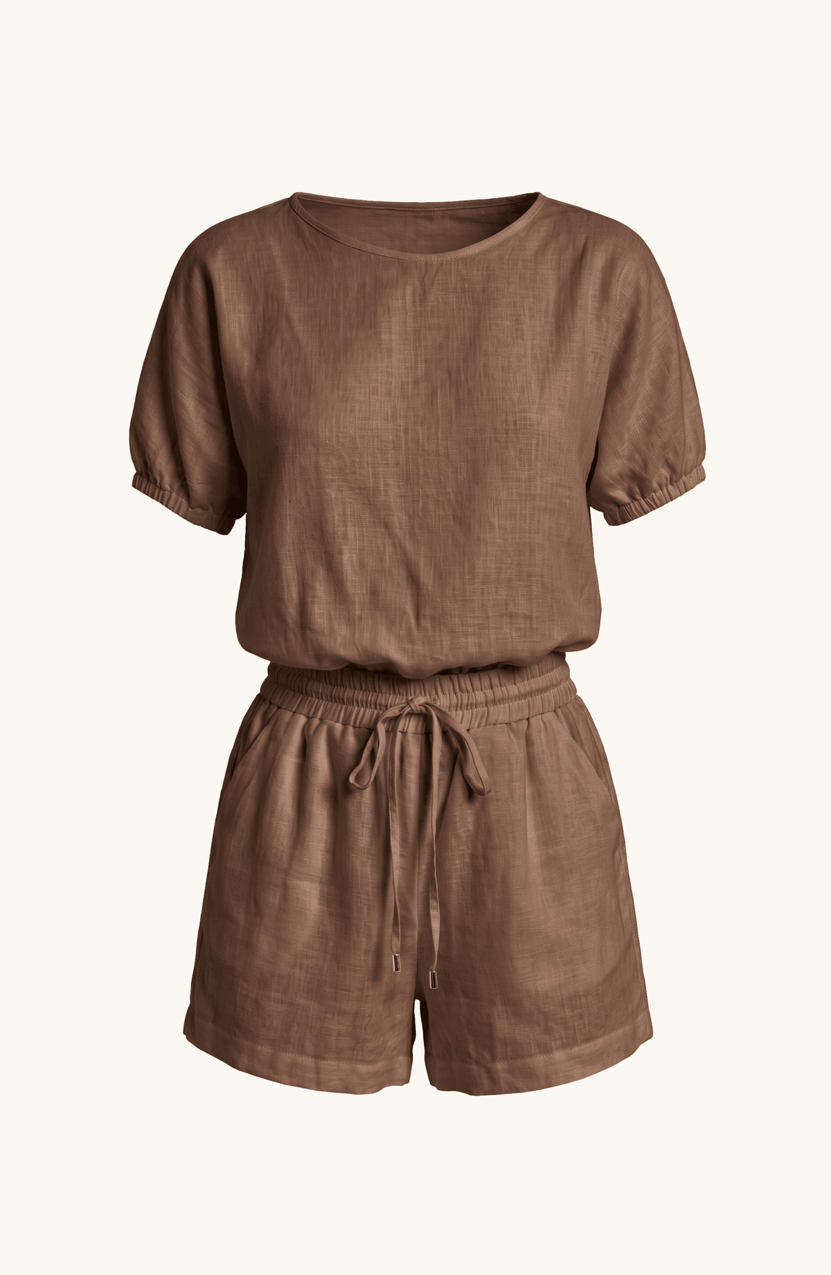 Conjunto Blusa y Shorts Café , Colección Alquimia - Bari, los mejores trajes de baño y Bikinis. Diseño y tecnología juntos.