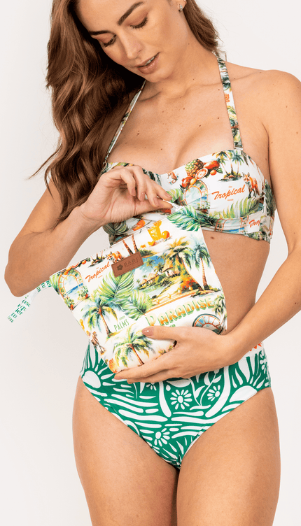 Cosmetiquera Tropical Mode, Colección Pacífico - Bari, los mejores trajes de baño y Bikinis. Diseño y tecnología juntos.
