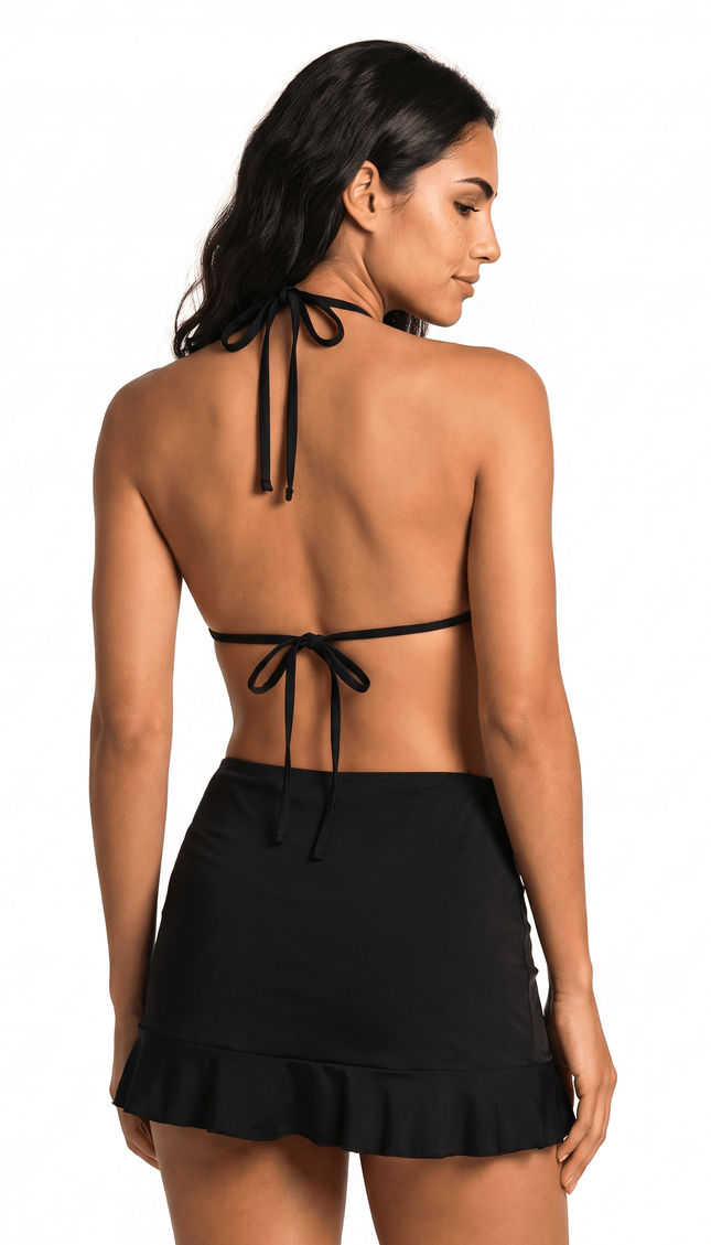 Falda con Panty Negra, Colección Alquimia - Bari, los mejores trajes de baño y Bikinis. Diseño y tecnología juntos.