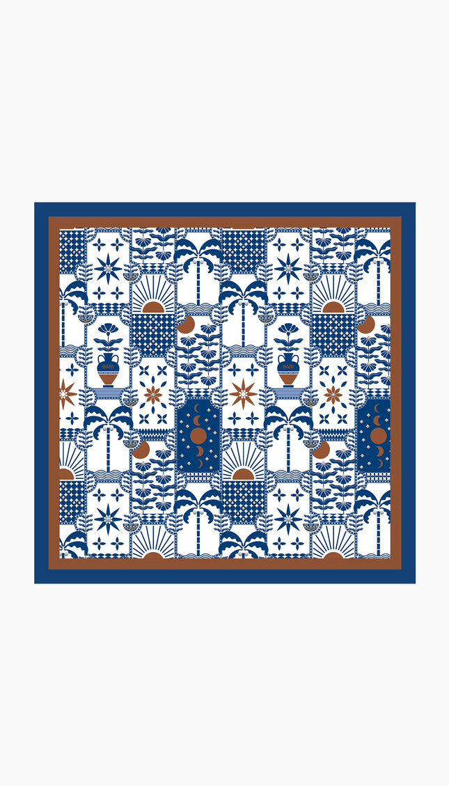 Mascada Estampada Blu di Mare , Colección Limoncello - Bari, los mejores trajes de baño y Bikinis. Diseño y tecnología juntos.