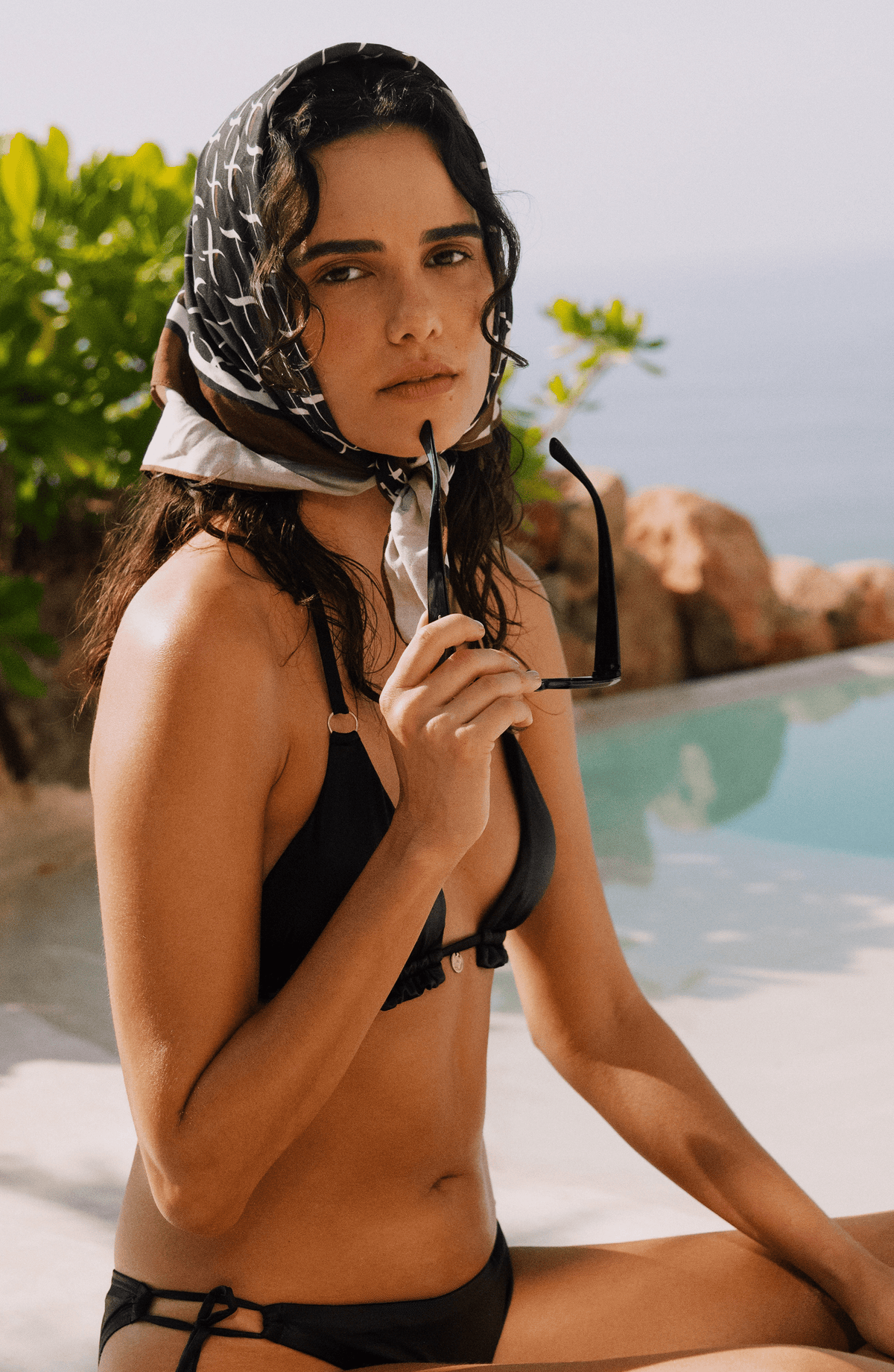 Mascada Estampada Cocoa, Colección Pacífico - Bari, los mejores trajes de baño y Bikinis. Diseño y tecnología juntos.