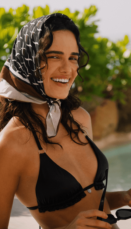 Mascada Estampada Cocoa, Colección Pacífico - Bari, los mejores trajes de baño y Bikinis. Diseño y tecnología juntos.