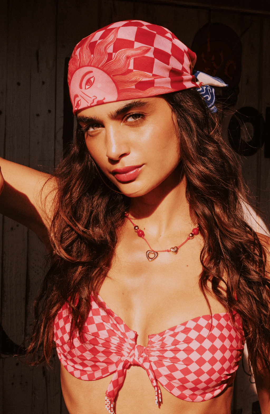 Mascada Estampada Cuadros, Colección Alma Frutal - Bari, los mejores trajes de baño y Bikinis. Diseño y tecnología juntos.