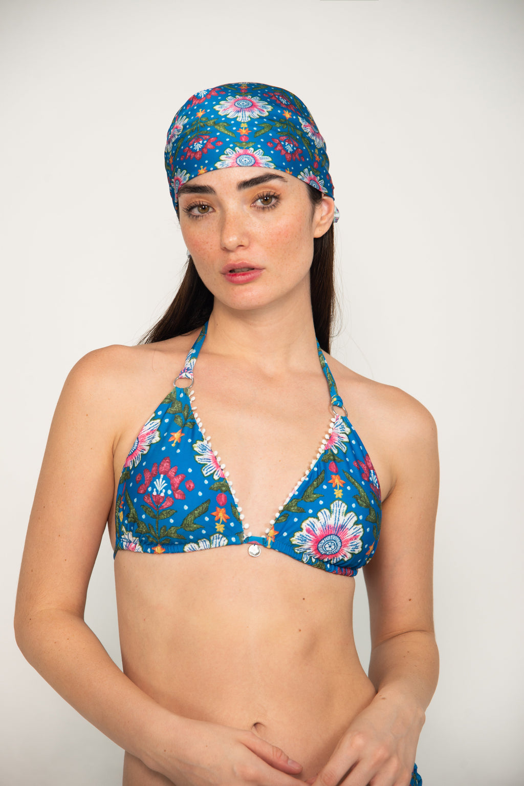 Mascada Estampada Floral, Colección Pacifico de Bari Swimwear - Bari, los mejores trajes de baño y Bikinis. Diseño y tecnología juntos.