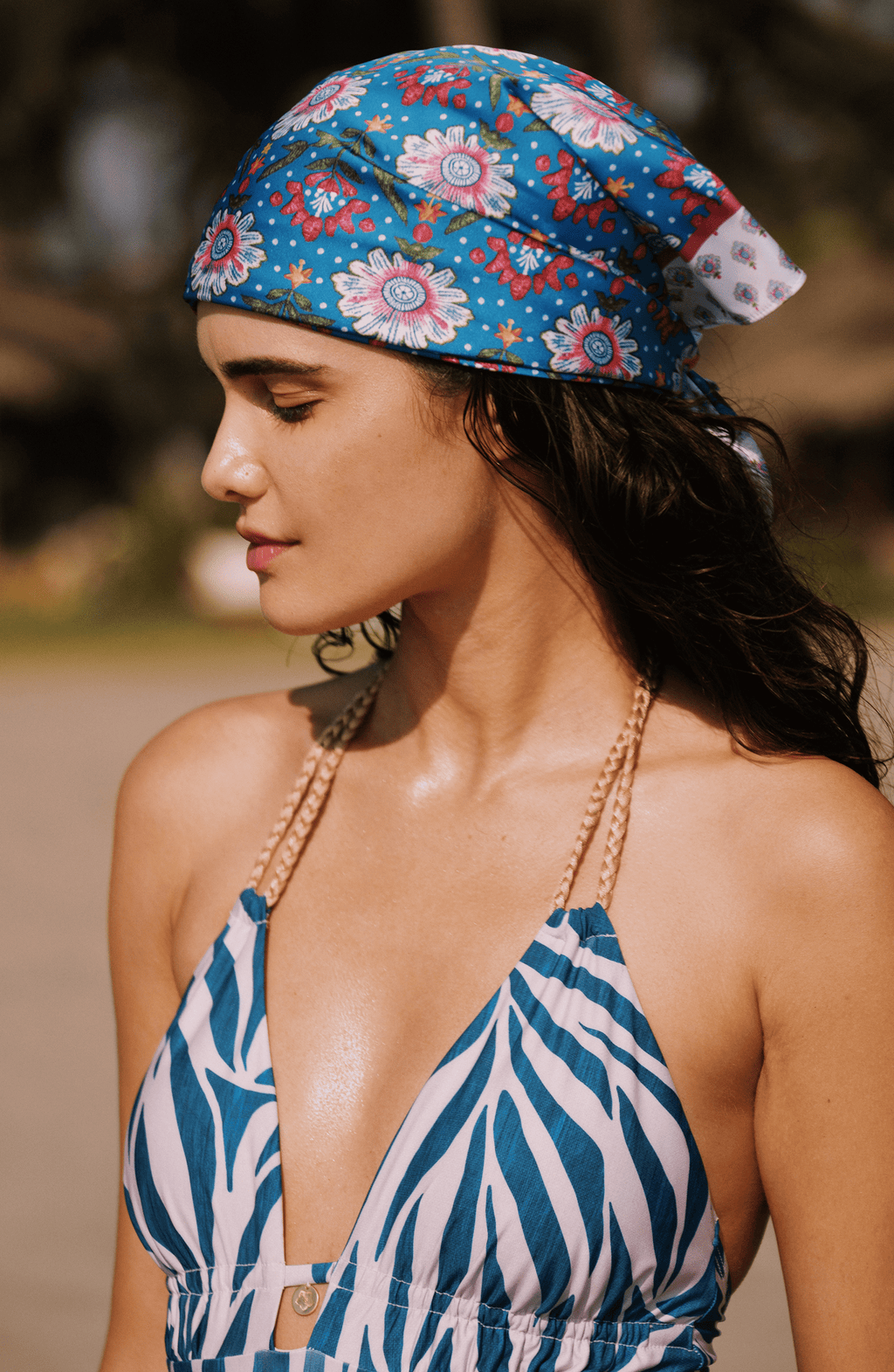 Mascada Estampada Floral, Colección Pacifico de Bari Swimwear - Bari, los mejores trajes de baño y Bikinis. Diseño y tecnología juntos.