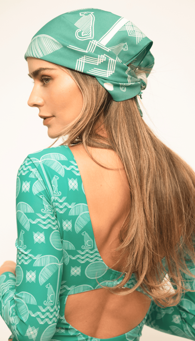 Mascada Estampada Fresca Menta , Colección Limoncello - Bari, los mejores trajes de baño y Bikinis. Diseño y tecnología juntos.