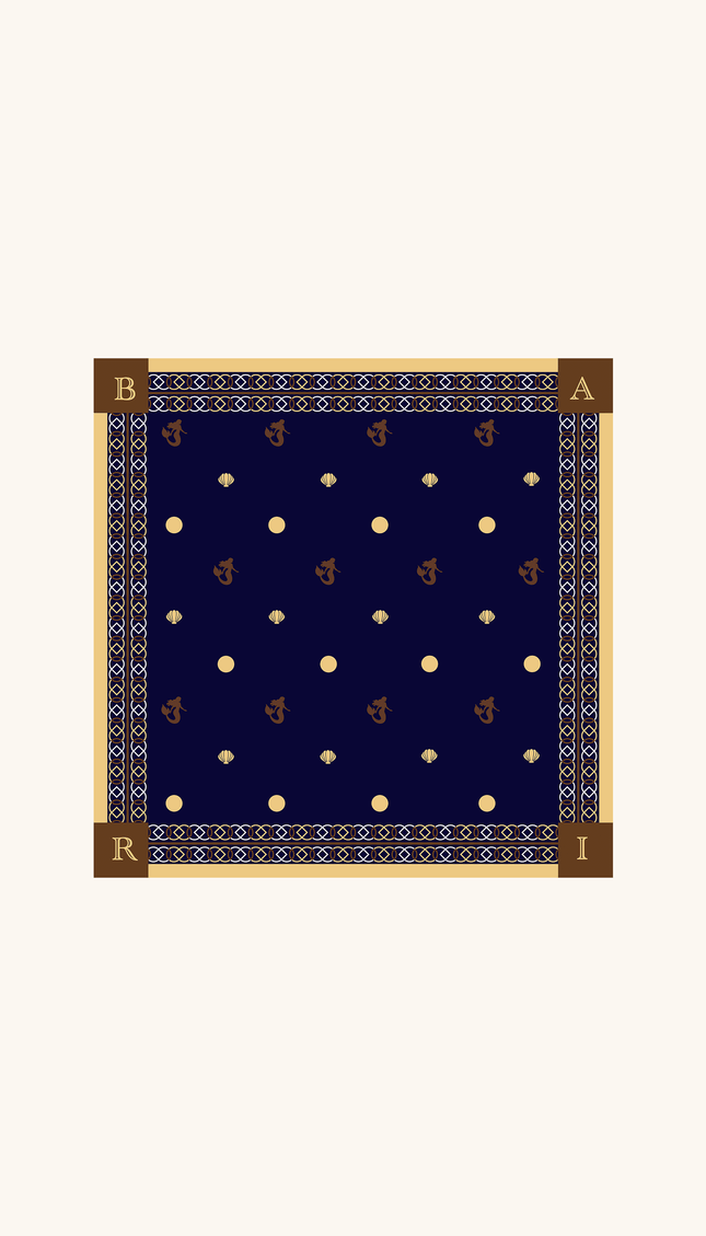 Mascada Estampada Nautical Knots, Colección Alma Frutal - Bari, los mejores trajes de baño y Bikinis. Diseño y tecnología juntos.