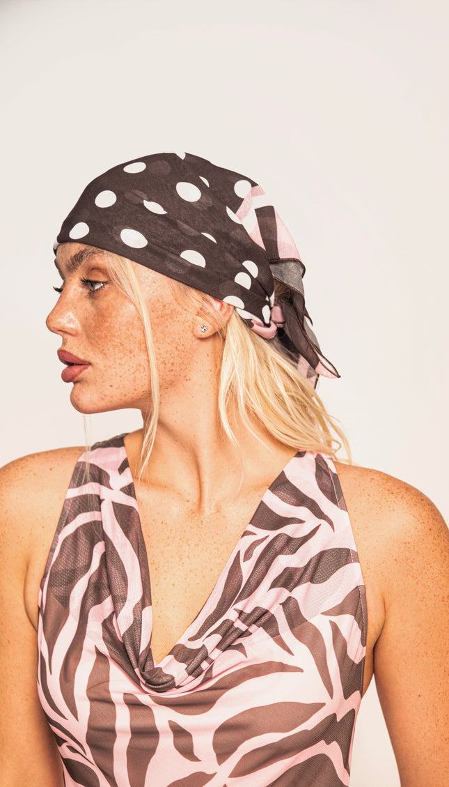 Mascada Estampada Polka Dots, Colección ODISEA - Bari, los mejores trajes de baño y Bikinis. Diseño y tecnología juntos.