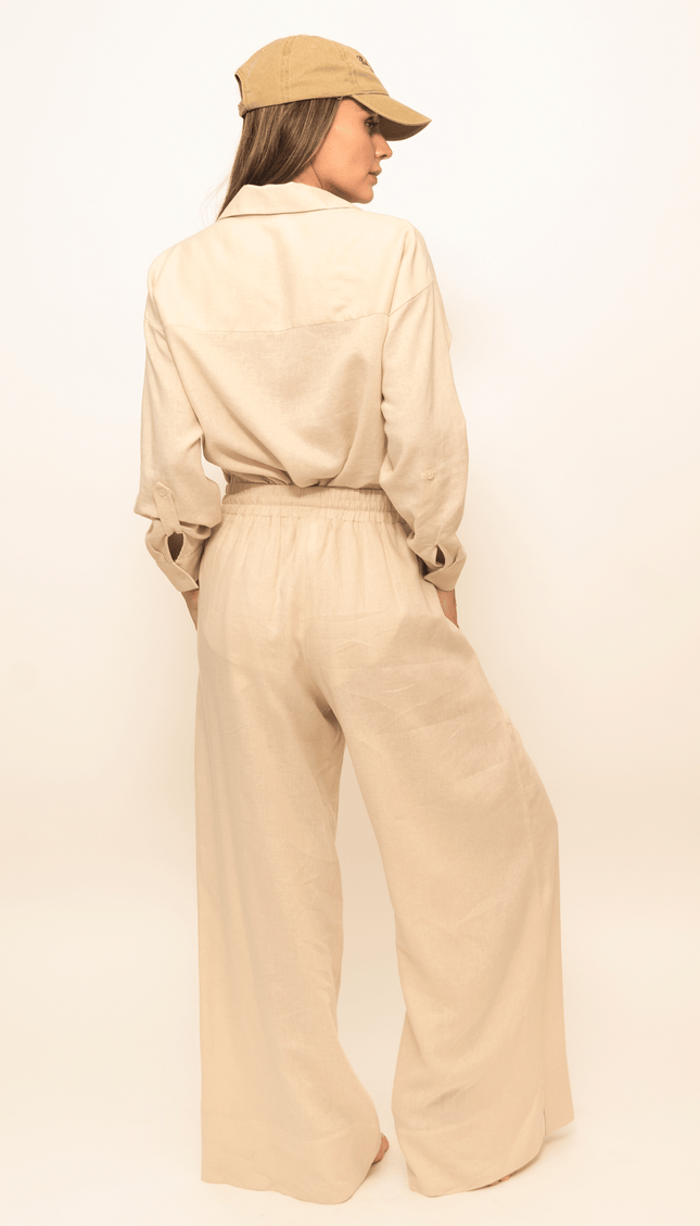 Pantalón Arena de Lino, Colección Limoncello - Bari, los mejores trajes de baño y Bikinis. Diseño y tecnología juntos.