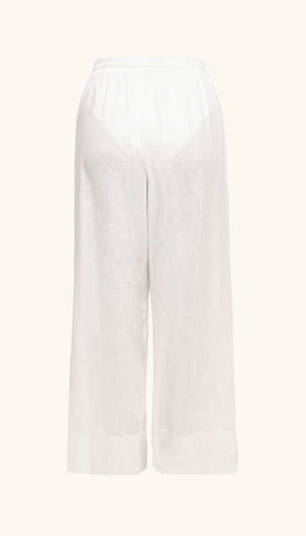 Pantalón Blanco Lino, Colección ODISEA - Bari, los mejores trajes de baño y Bikinis. Diseño y tecnología juntos.