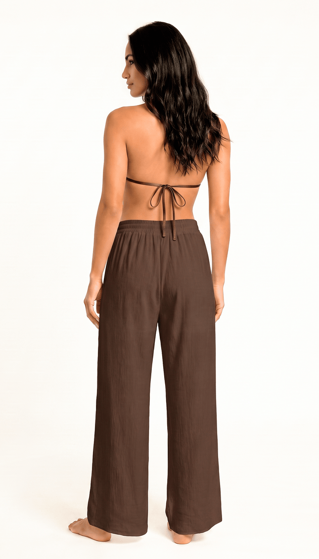 Pantalón Café, Colección Alquimia - Bari, los mejores trajes de baño y Bikinis. Diseño y tecnología juntos.