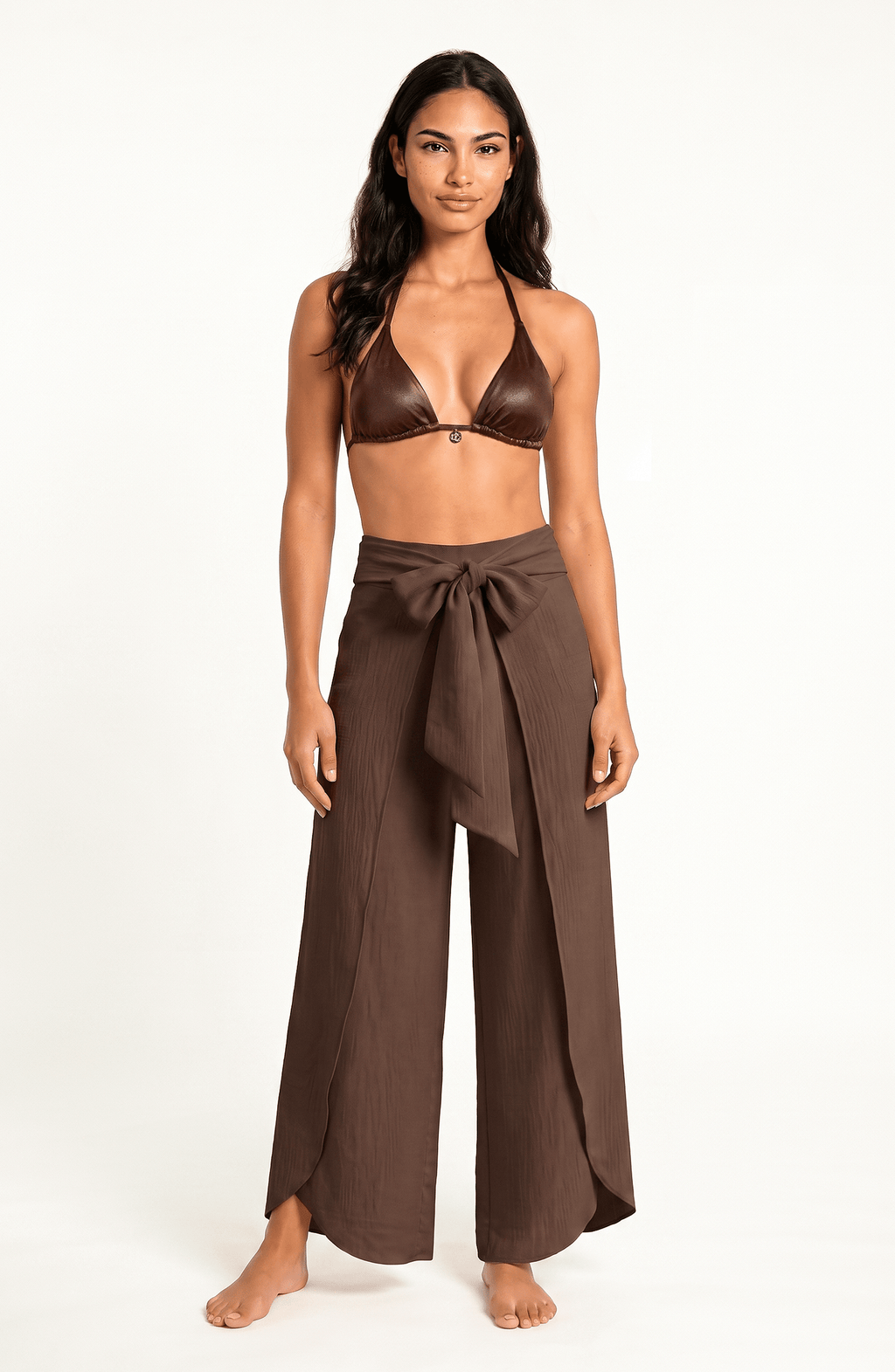 Pantalón Café, Colección Alquimia - Bari, los mejores trajes de baño y Bikinis. Diseño y tecnología juntos.
