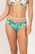 Panty Alta de Bikini Estampado Tropical, Colección Pacífico Bari Swimwear - Bari, los mejores trajes de baño y Bikinis. Diseño y tecnología juntos.