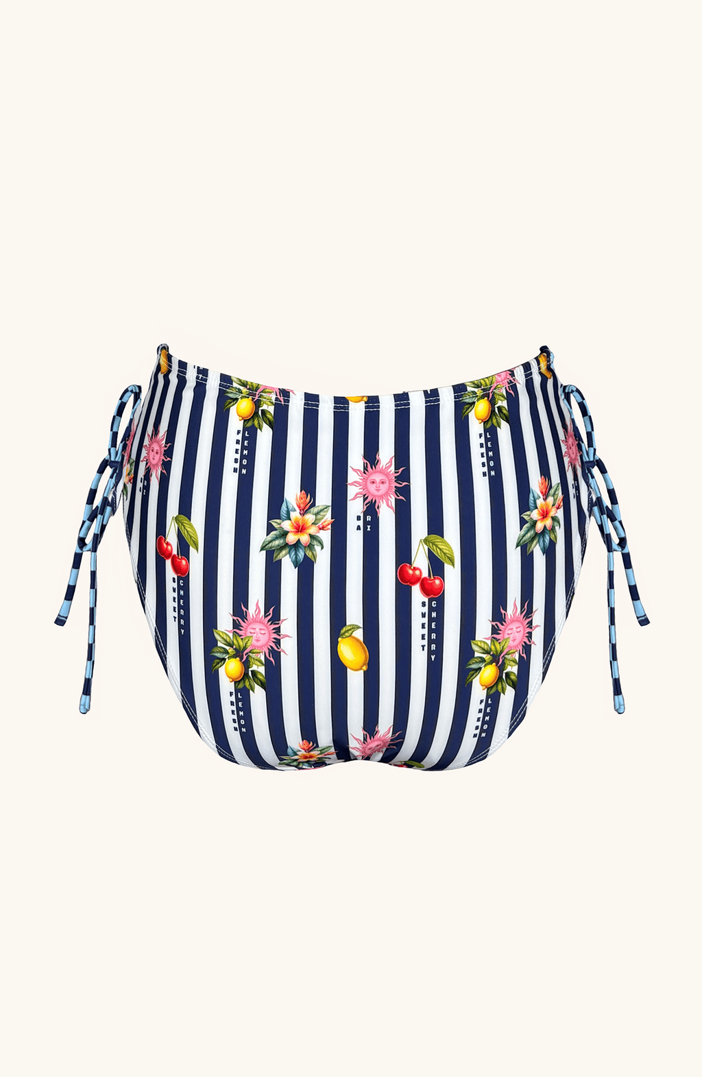Panty Alta de Bikini Rayas, Colección Alma Frutal - Bari, los mejores trajes de baño y Bikinis. Diseño y tecnología juntos.