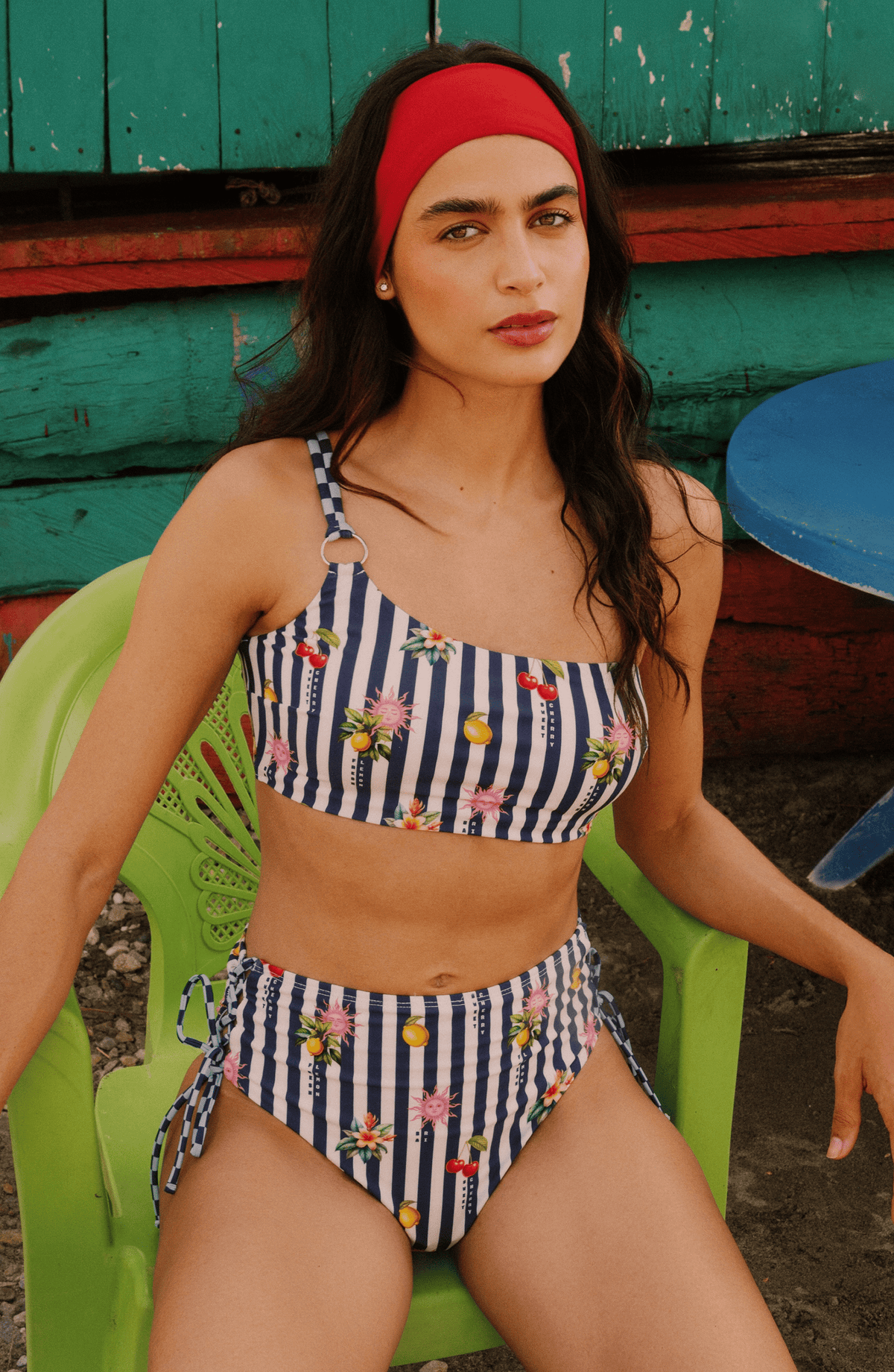 Panty Alta de Bikini Rayas, Colección Alma Frutal - Bari, los mejores trajes de baño y Bikinis. Diseño y tecnología juntos.