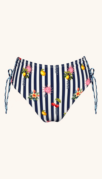 Panty Alta de Bikini Rayas, Colección Alma Frutal - Bari, los mejores trajes de baño y Bikinis. Diseño y tecnología juntos.