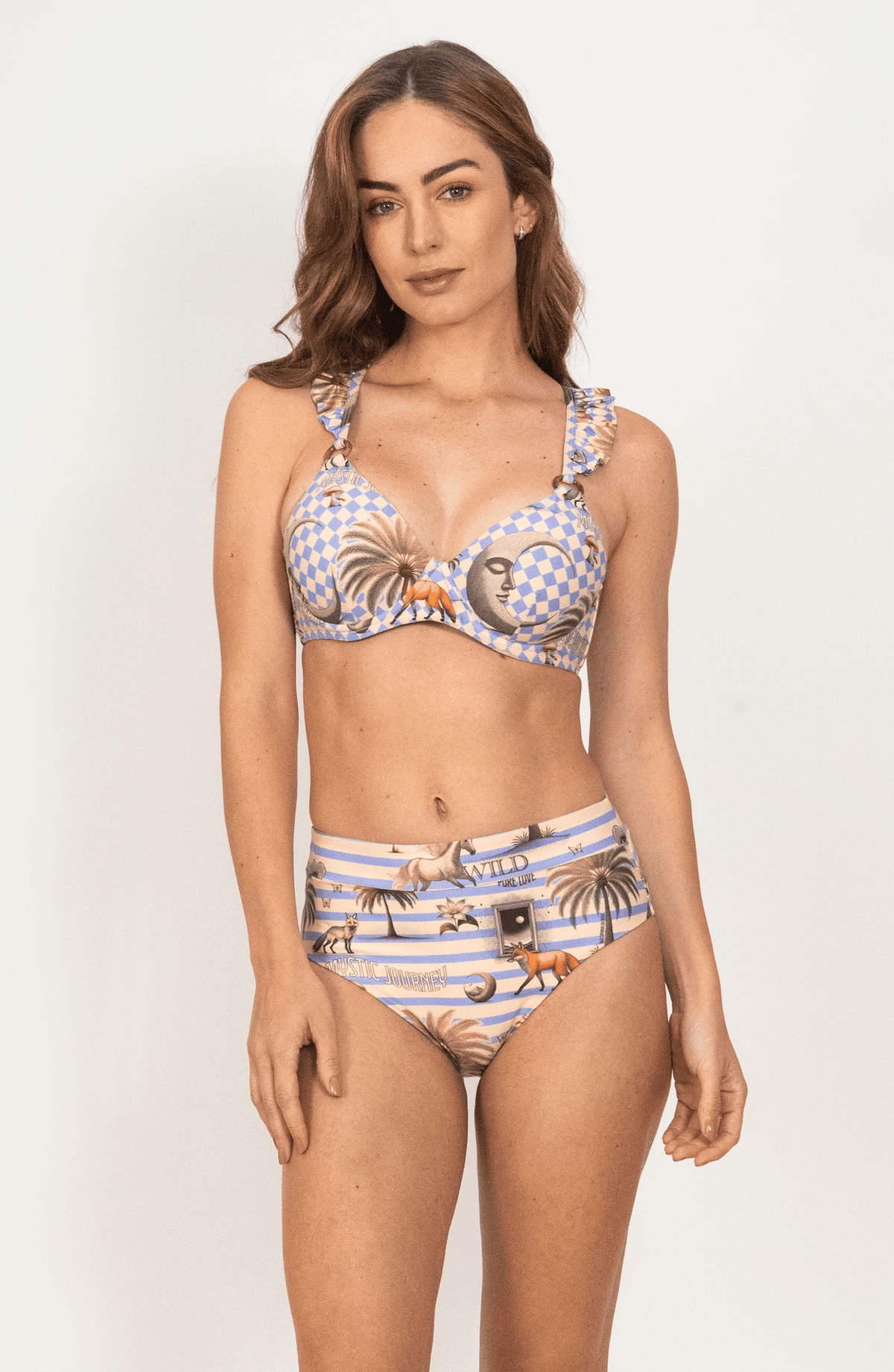 Panty de Bikini Alta Mystic Journey, Colección Pacífico - Bari, los mejores trajes de baño y Bikinis. Diseño y tecnología juntos.