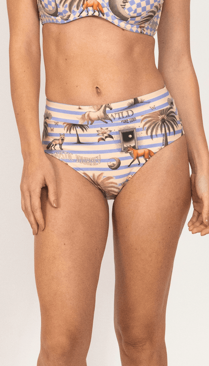 Panty de Bikini Alta Mystic Journey, Colección Pacífico - Bari, los mejores trajes de baño y Bikinis. Diseño y tecnología juntos.
