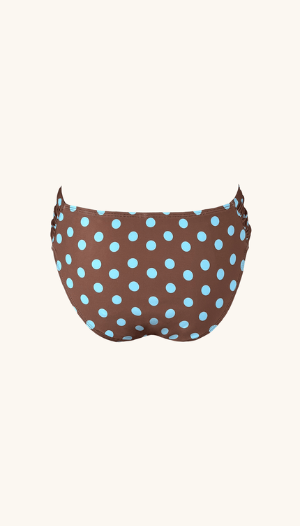 Panty de Bikini Café con Lunares, Colección ODISEA - Bari, los mejores trajes de baño y Bikinis. Diseño y tecnología juntos.