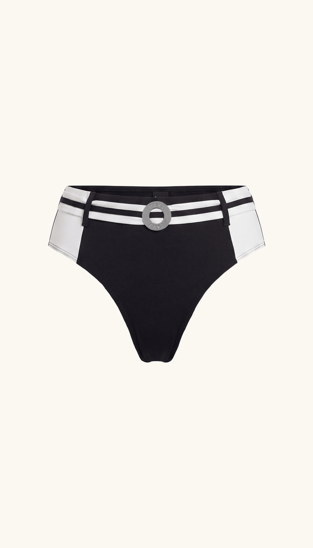 Panty de Bikini Negro con Blanco, Colección ODISEA - Bari, los mejores trajes de baño y Bikinis. Diseño y tecnología juntos.