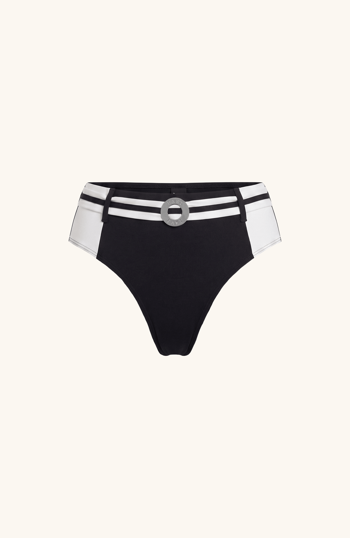 Panty de Bikini Negro con Blanco, Colección ODISEA - Bari, los mejores trajes de baño y Bikinis. Diseño y tecnología juntos.