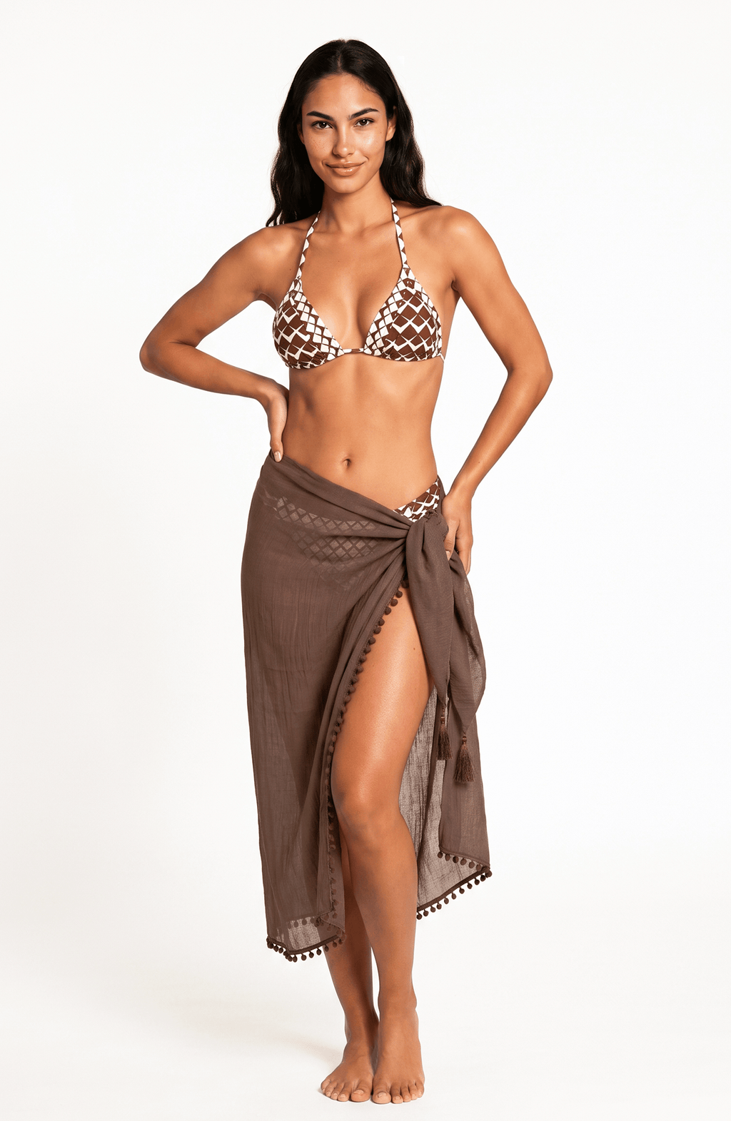 Pareo Café , Colección Alquimia - Bari, los mejores trajes de baño y Bikinis. Diseño y tecnología juntos.